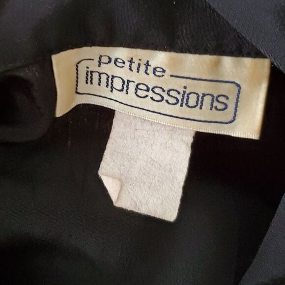 Womens Vintage 80s button down black Top 12 - Picture 2 of 9